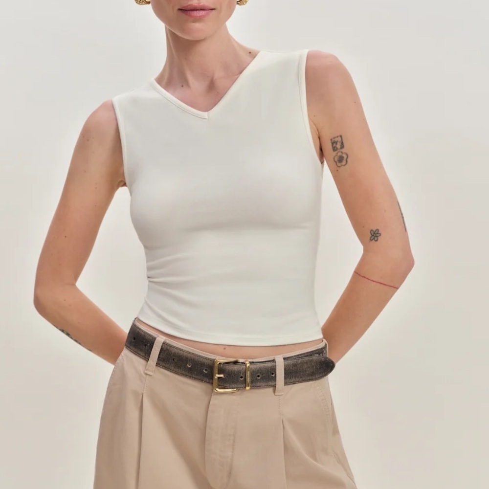 Reformation Wren Knit Sleeveless V-Neck Top